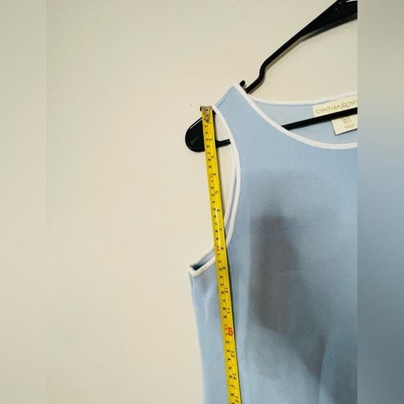 CYNTHIA ROWLEY Blue Floral Knit Tank Dress - Picture 9 of 10